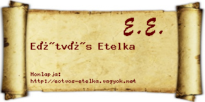 Eötvös Etelka névjegykártya